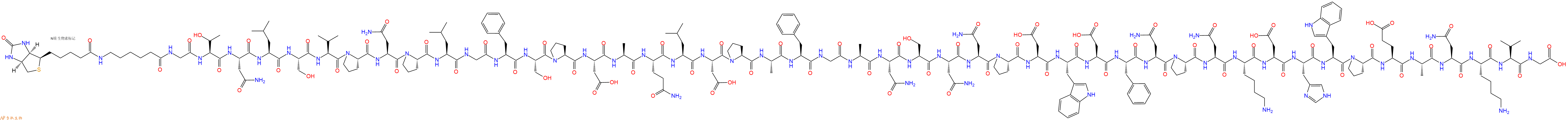 专肽生物产品生物素标记肽Biotin-Acp-Gly-Thr-Asn-Leu-Ser-Val-Pro-Asn-P
