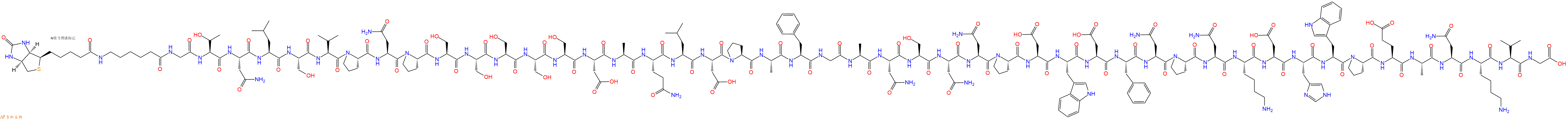 专肽生物产品生物素标记肽Biotin-Acp-Gly-Thr-Asn-Leu-Ser-Val-Pro-Asn-P