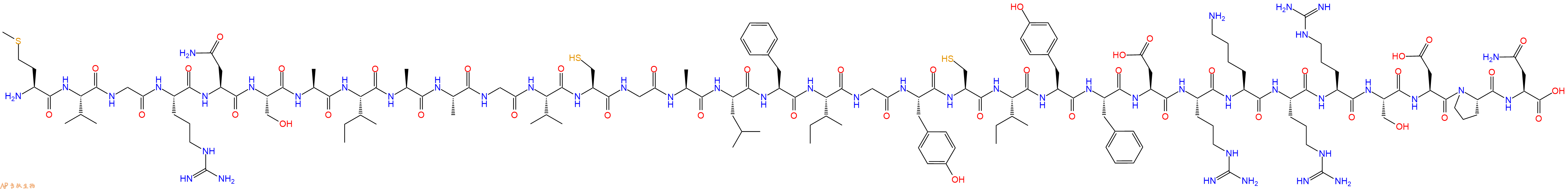 专肽生物产品Met-Val-Gly-Arg-Asn-Ser-Ala-Ile-Ala-Ala-Gly-Val-Cy