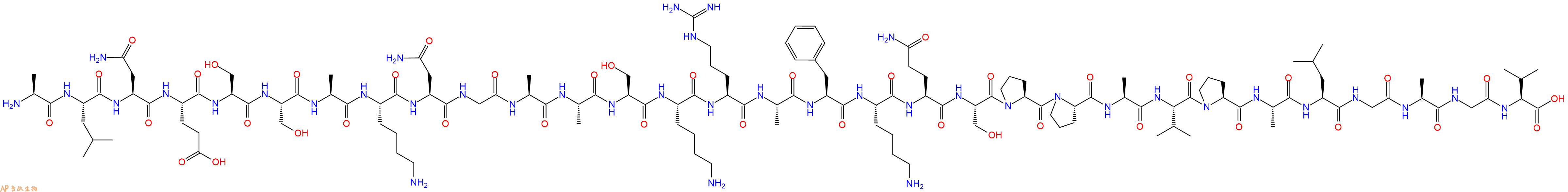 专肽生物产品Ala-Leu-Asn-Glu-Ser-Ser-Ala-Lys-Asn-Gly-Ala-Ala-Se