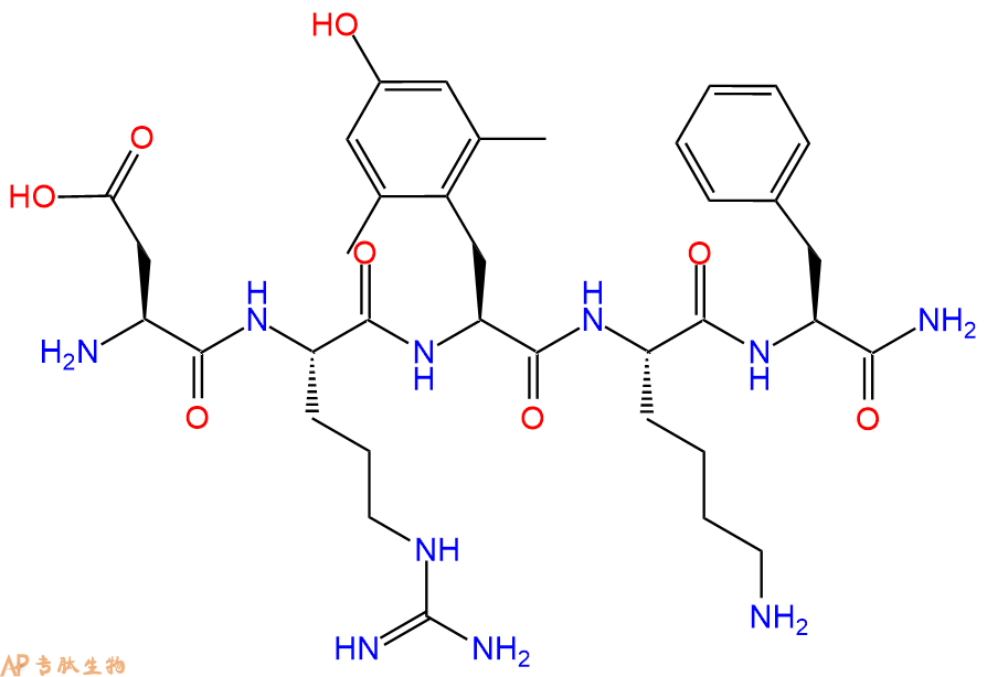专肽生物产品五肽Asp-Arg-Dmt-Lys-Phe-NH2