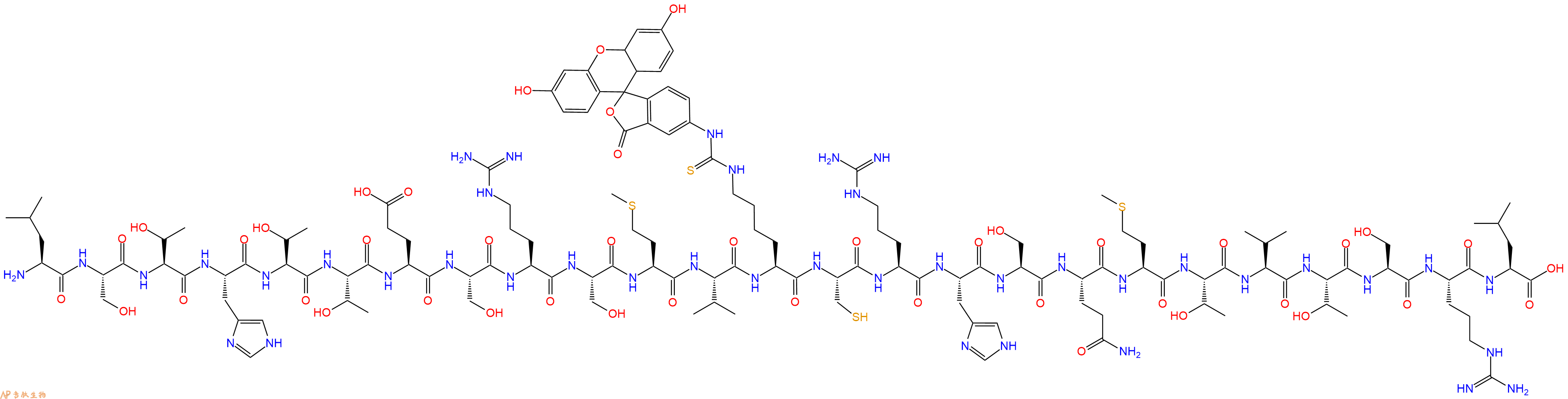 专肽生物产品二十五肽LSTHTTESRSMV-K(Fitc)-CRHSQMTVTSRL