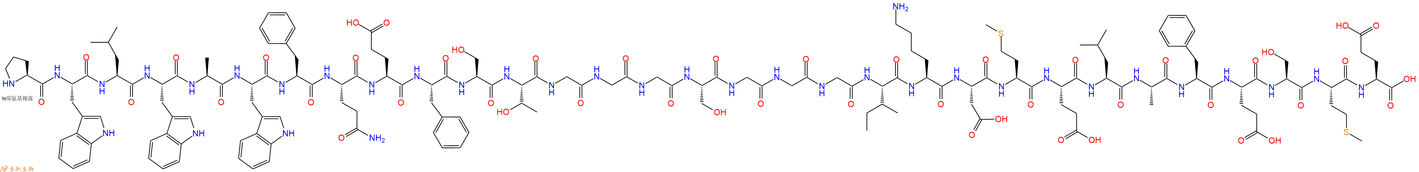 专肽生物产品Pro-Trp-Leu-Trp-Ala-Trp-Phe-Gln-Glu-Phe-Ser-Thr-Gl