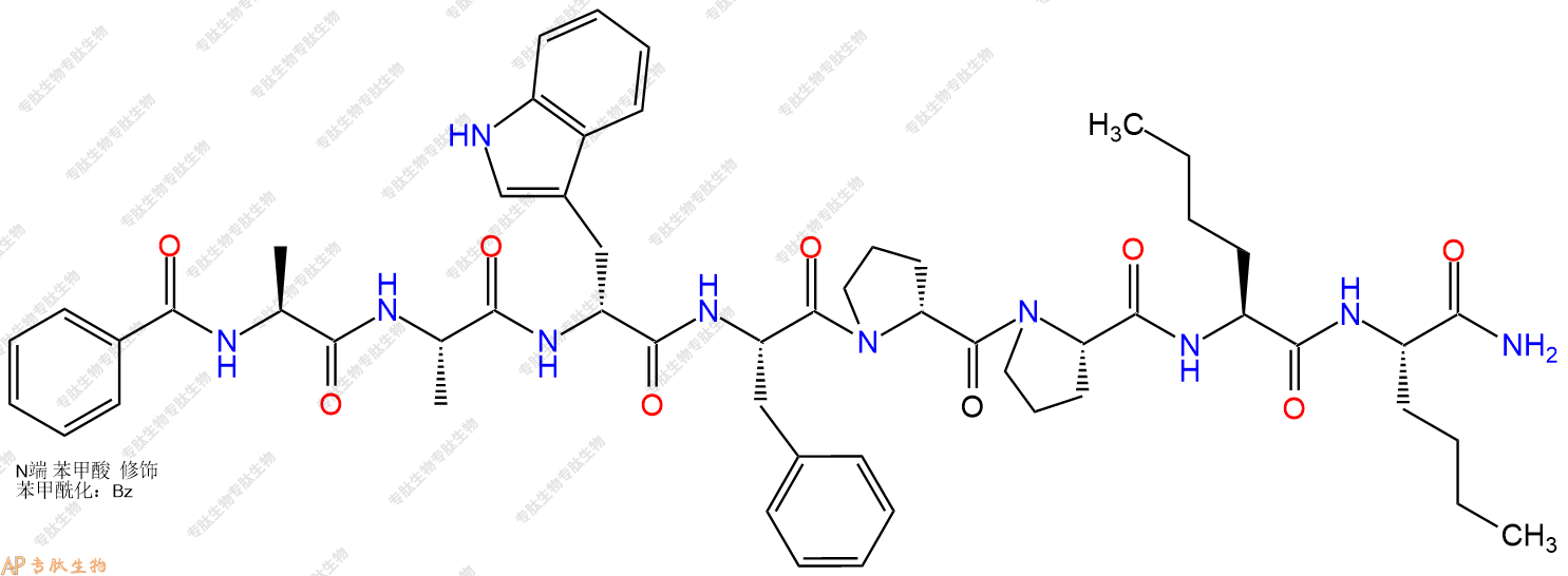 专肽生物产品八肽Bz-AA-DTrp-F-DPro-P-Nle-Nle-NH2
