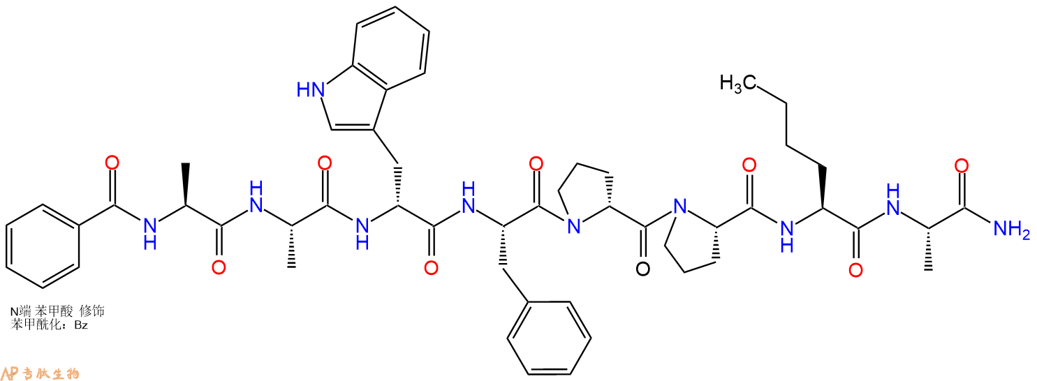 专肽生物产品八肽Bz-AA-DTrp-F-DPro-P-Nle-A-NH2