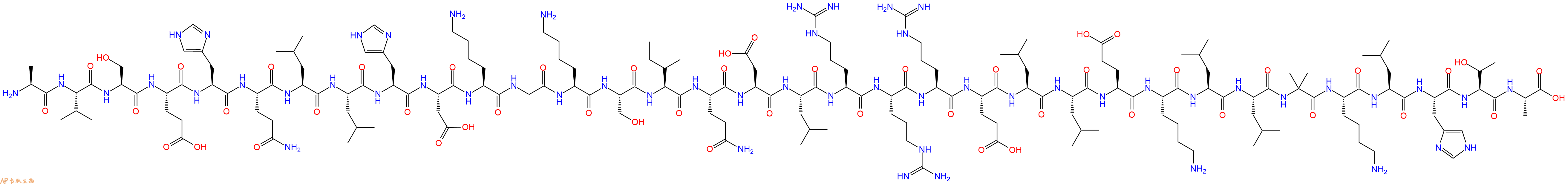 专肽生物产品Ala-Val-Ser-Glu-His-Gln-Leu-Leu-His-Asp-Lys-Gly-Ly