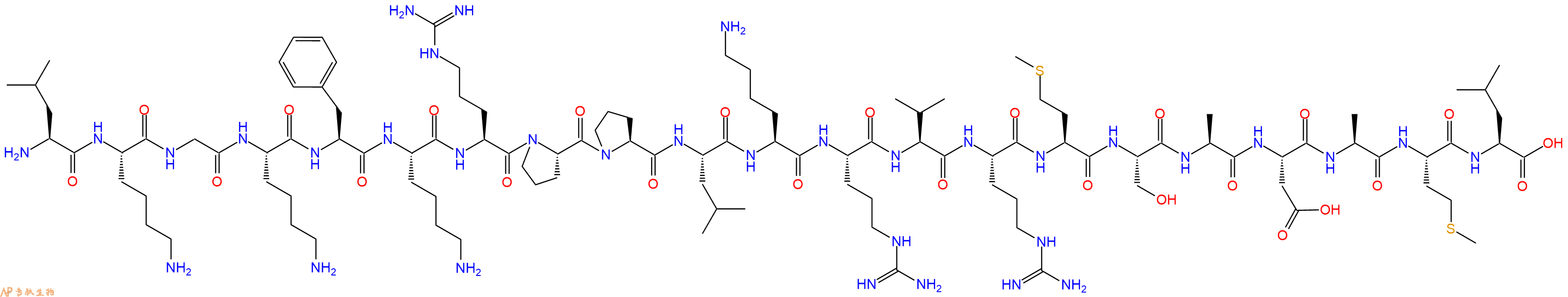 专肽生物产品二十一肽LKGKFKRPPLKRVRMSADAML