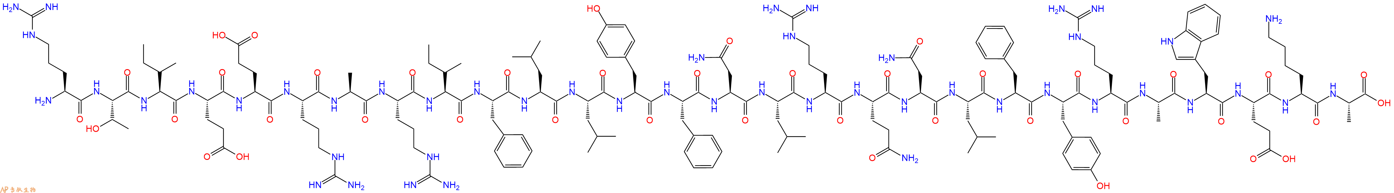 专肽生物产品Arg-Thr-Ile-Glu-Glu-Arg-Ala-Arg-Ile-Phe-Leu-Leu-Ty