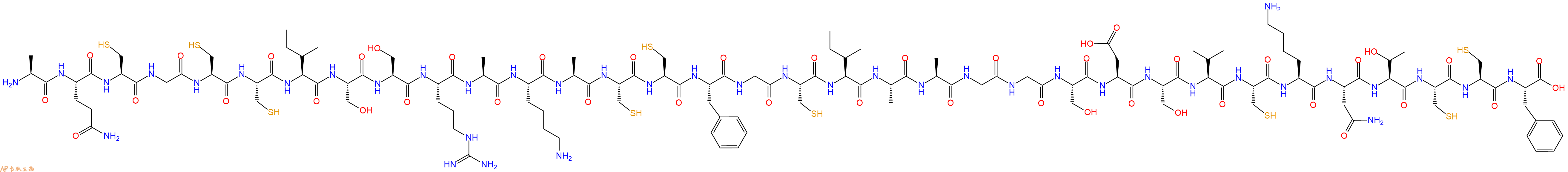 专肽生物产品Ala-Gln-Cys-Gly-Cys-Cys-Ile-Ser-Ser-Arg-Ala-Lys-Al
