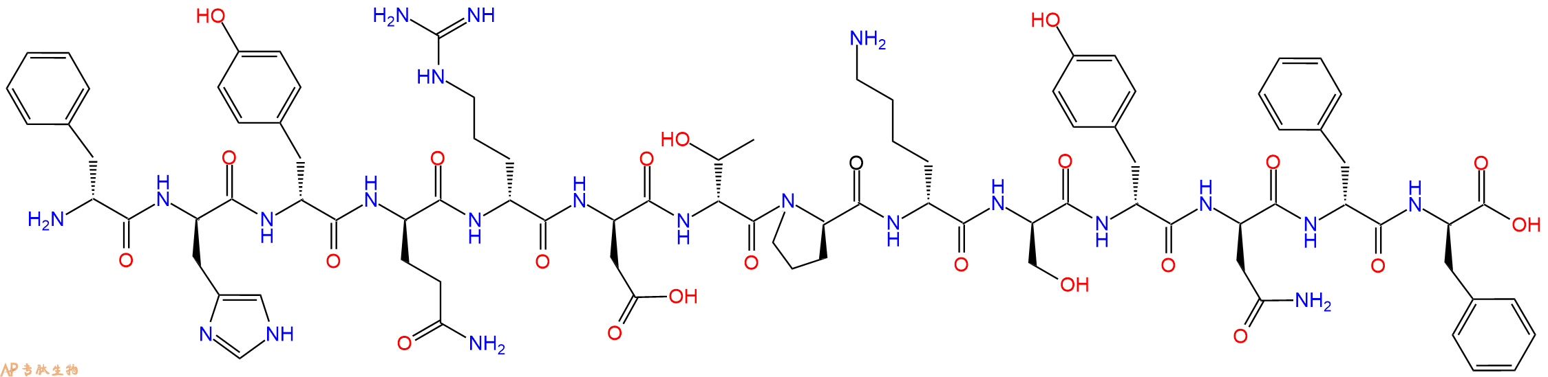 专肽生物产品DPhe-DHis-DTyr-DGln-DArg-DAsp-DThr-DPro-DLys-DSer-