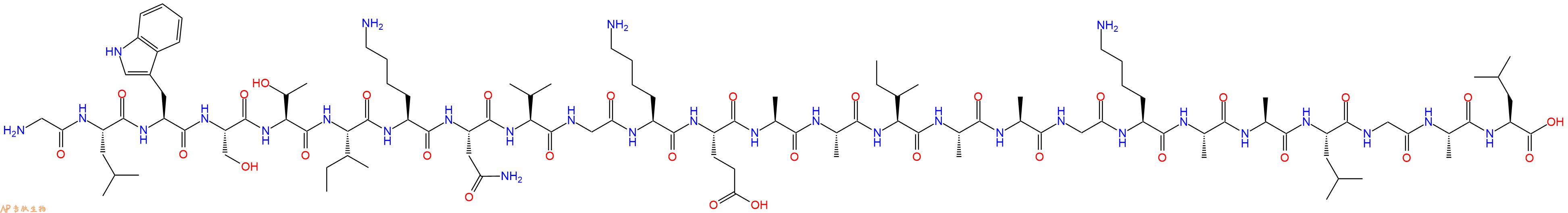 专肽生物产品二十五肽GLWSTIKNVGKEAAIAAGKAALGAL