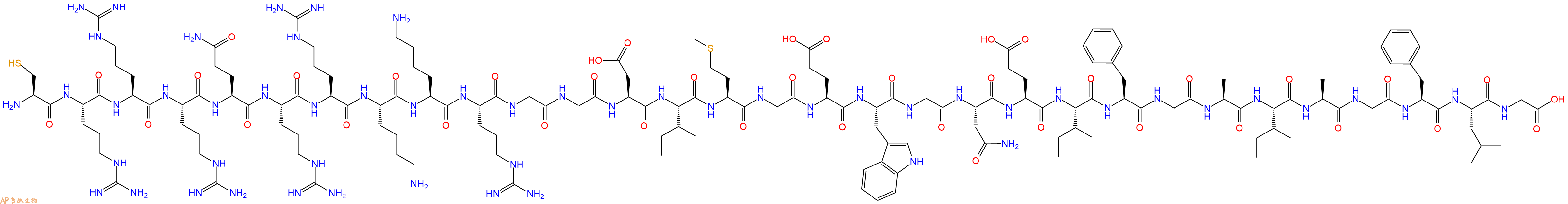 专肽生物产品细胞穿膜肽Cys-TAT-HA2 Fusion Peptide