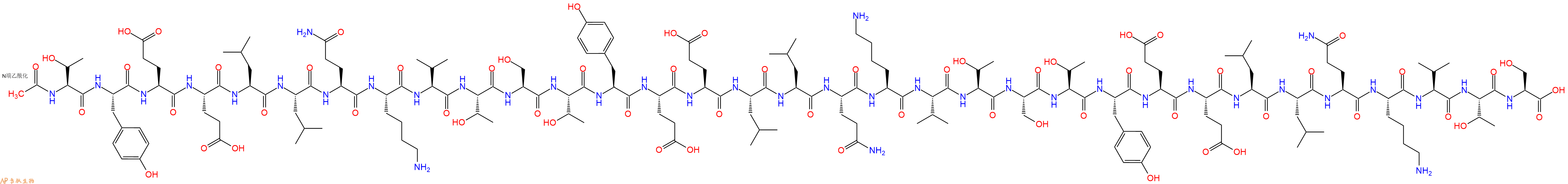 专肽生物产品Ac-Thr-Tyr-Glu-Glu-Leu-Leu-Gln-Lys-Val-Thr-Ser-Thr