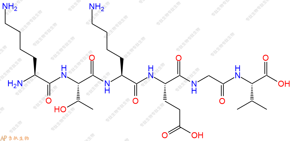 专肽生物产品六肽Lys-Thr-Lys-Glu-Gly-Val