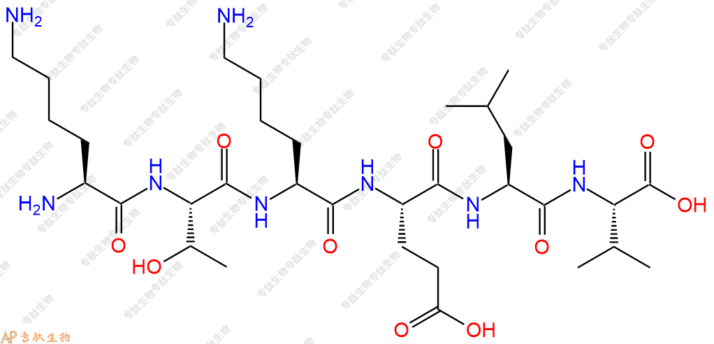 专肽生物产品六肽Lys-Thr-Lys-Glu-Leu-Val