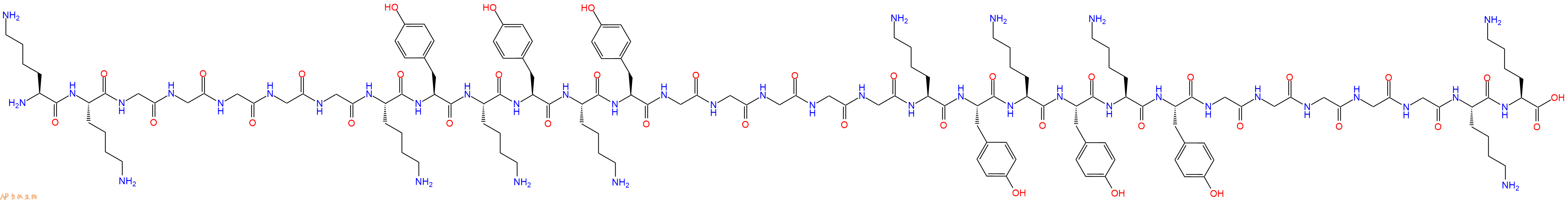 专肽生物产品Lys-Lys-Gly-Gly-Gly-Gly-Gly-Lys-Tyr-Lys-Tyr-Lys-Ty