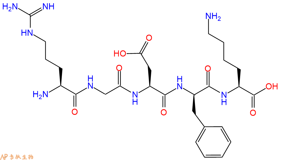 专肽生物产品五肽Arg-Gly-Asp-DPhe-Lys