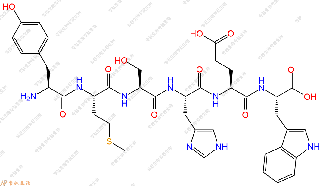 专肽生物产品六肽Tyr-Met-Ser-His-Glu-Trp