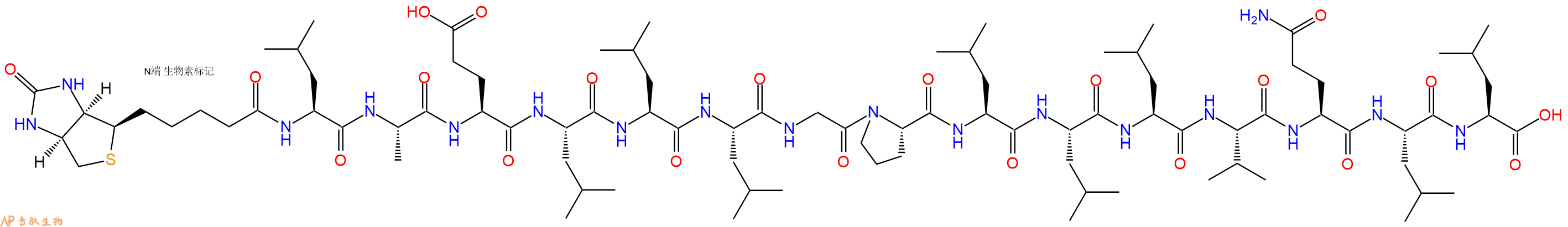 专肽生物产品生物素标记肽Biotin-LAELLLGPLLLVQLL