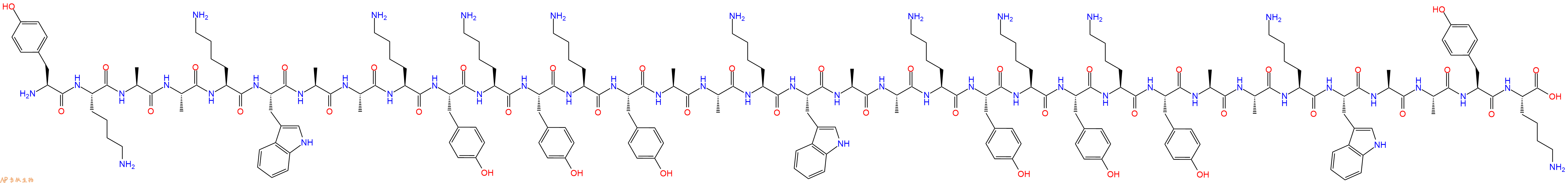 专肽生物产品Tyr-Lys-Ala-Ala-Lys-Trp-Ala-Ala-Lys-Tyr-Lys-Tyr-Ly