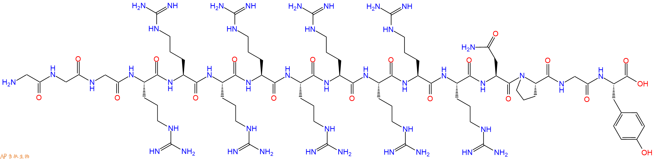 专肽生物产品十六肽GGGRRRRRRRRRNPGY