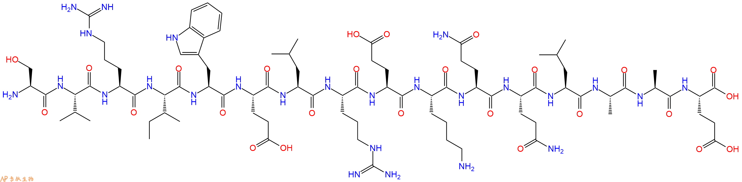 专肽生物产品十六肽SVRIWELREKQQLAAE