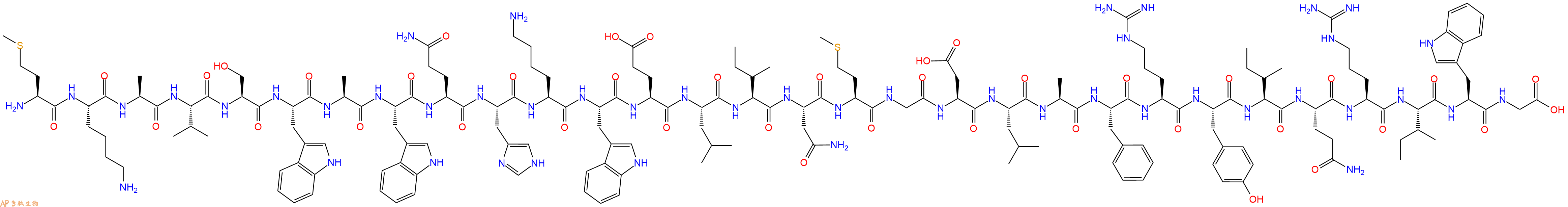 专肽生物产品Met-Lys-Ala-Val-Ser-Trp-Ala-Trp-Gln-His-Lys-Trp-Gl