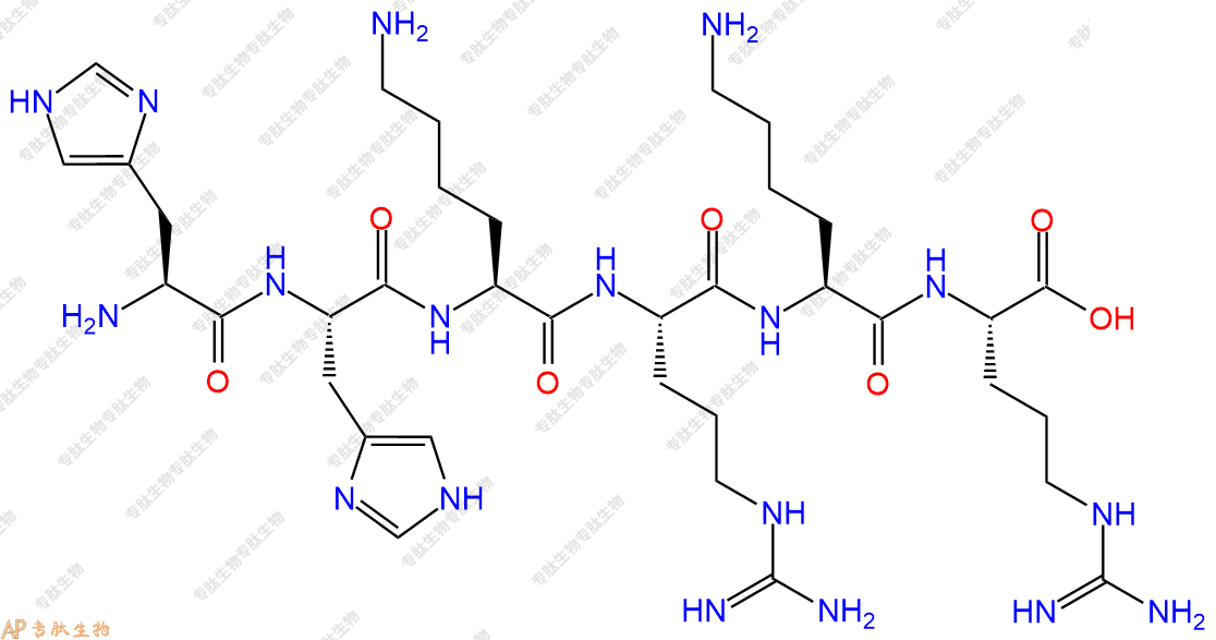 专肽生物产品六肽His-His-Lys-Arg-Lys-Arg