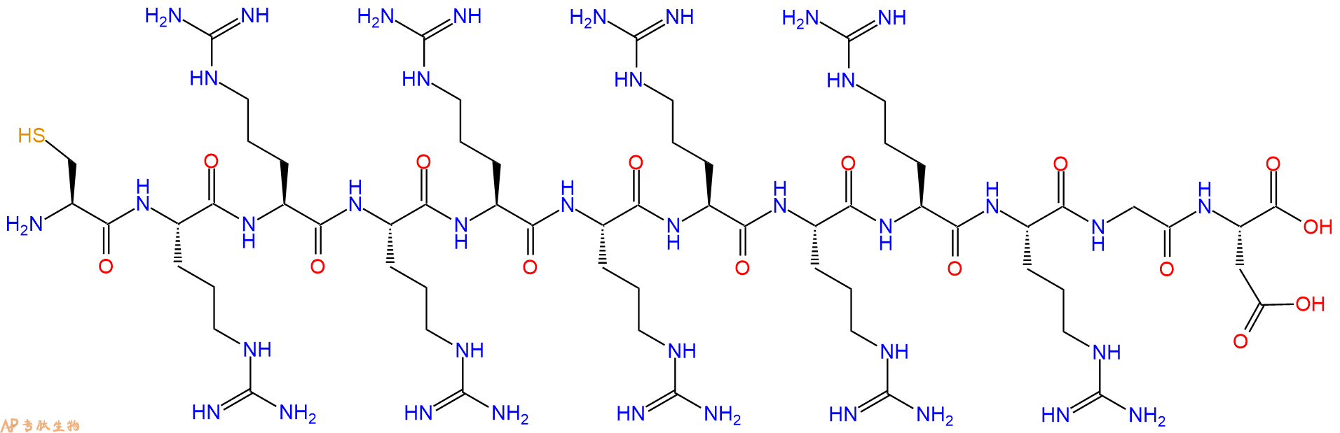 专肽生物产品细胞穿膜肽Cys-Arg8-RGD