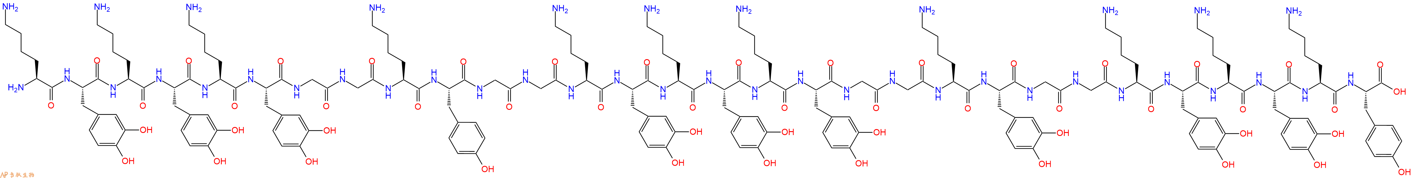 专肽生物产品Lys-DOPA-Lys-DOPA-Lys-DOPA-Gly-Gly-Lys-Tyr-Gly-Gly