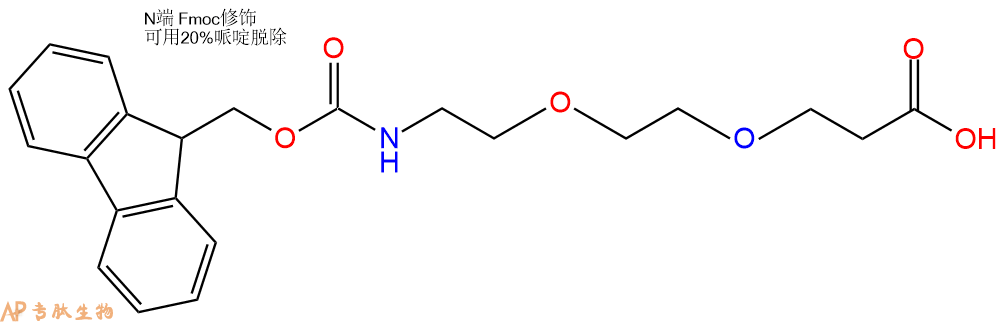 专肽生物产品Fmoc-PEG2-propionic acid、Fmoc-NH-PEG2-CH2CH2COOH872679-70-4