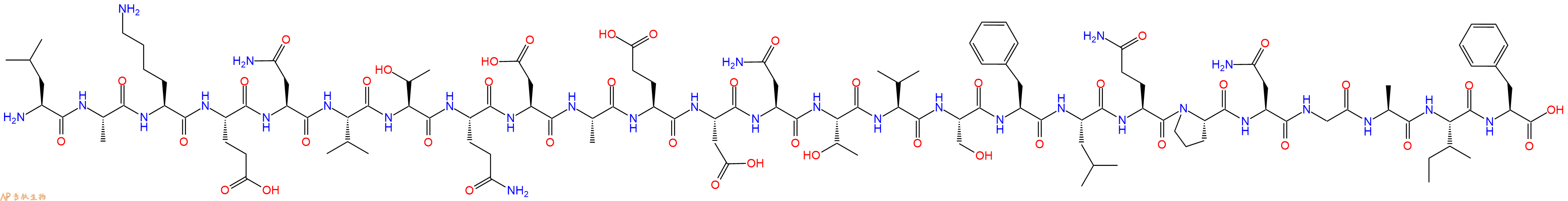 专肽生物产品二十五肽LAKENVTQDAEDNTVSFLQPNGAIF
