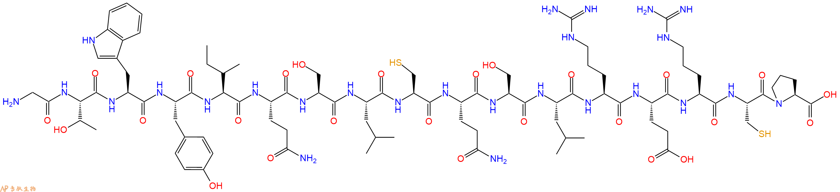专肽生物产品十七肽GTWYIQSLCQSLRERCP