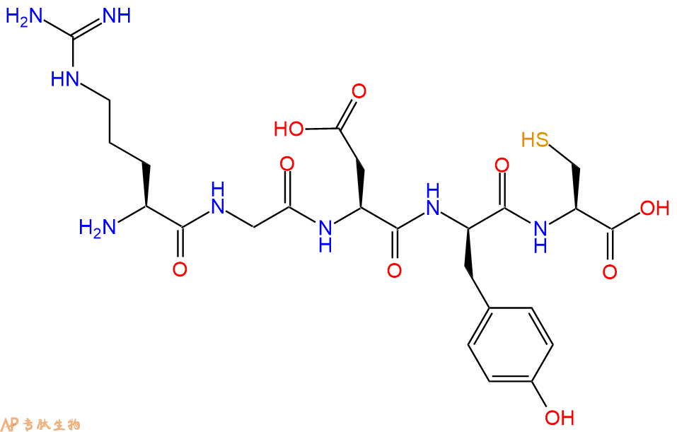 专肽生物产品五肽Arg-Gly-Asp-DTyr-Cys