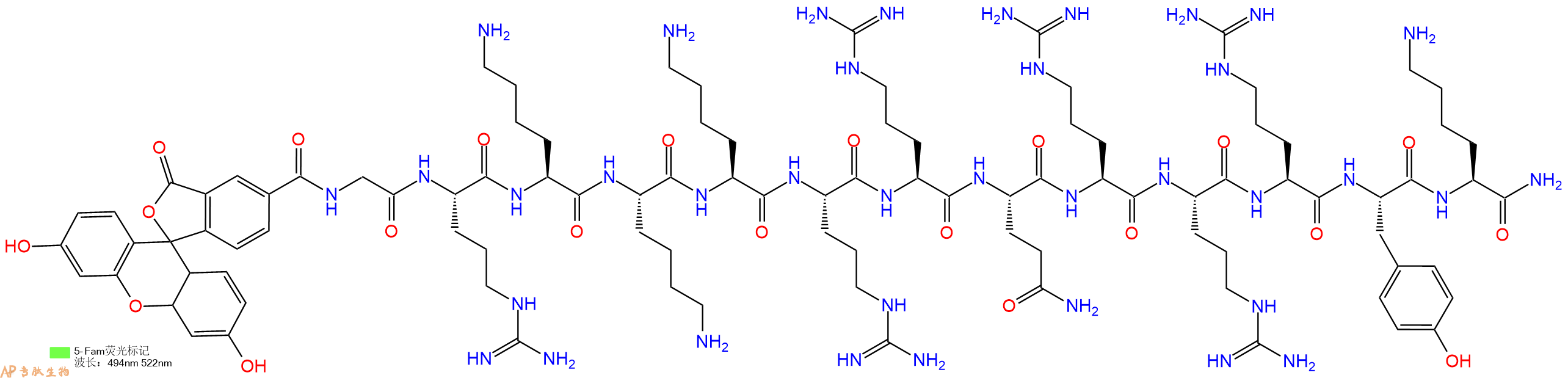 专肽生物产品细胞穿膜肽[5-FAM]-TAT