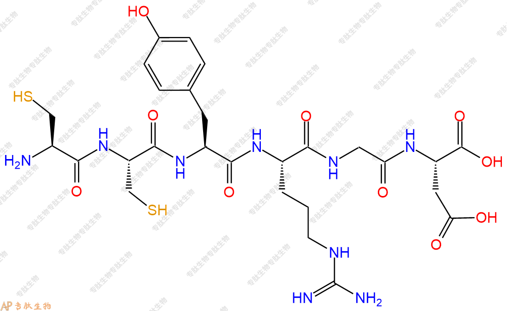 专肽生物产品六肽Cys-Cys-Tyr-Arg-Gly-Asp