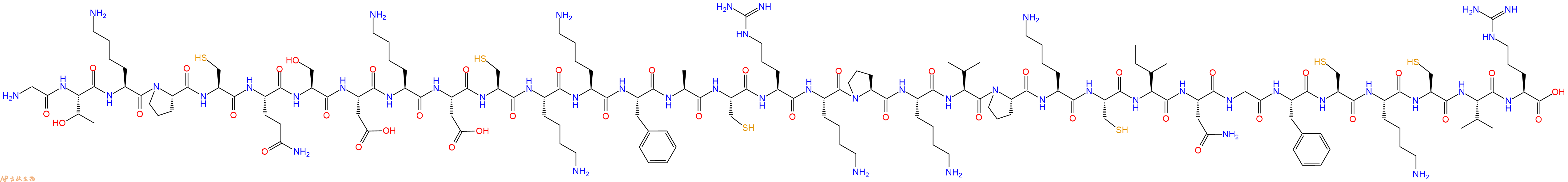 专肽生物产品Gly-Thr-Lys-Pro-Cys-Gln-Ser-Asp-Lys-Asp-Cys-Ly