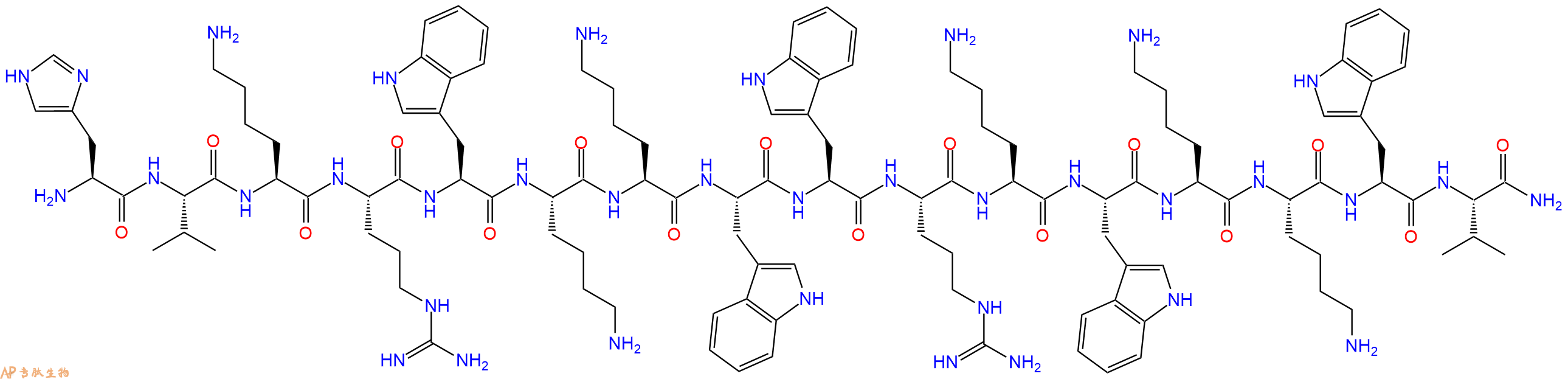 专肽生物产品十六肽HVKRWKKWWRKWKKWV-NH2
