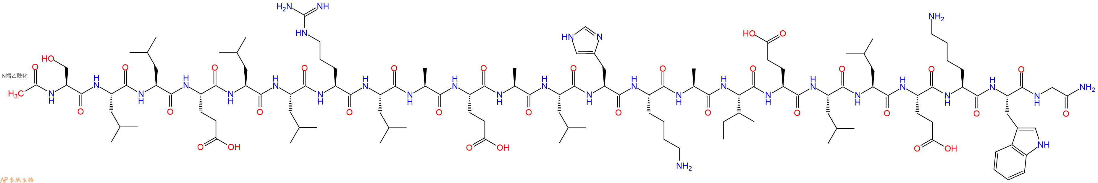 专肽生物产品二十三肽Ac-SLLELLRLAEALHKAIELLEKWG-NH2