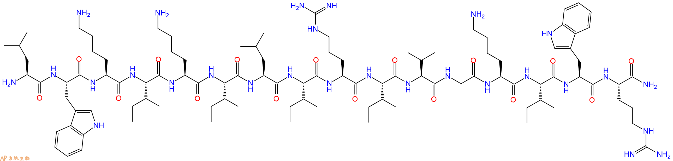 专肽生物产品十六肽LWKIKILIRIVGKIWR-NH2