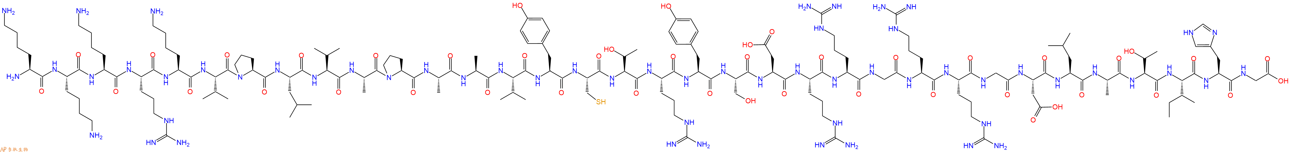 专肽生物产品Lys-Lys-Lys-Arg-Lys-Val-Pro-Leu-Val-Ala-Pro-Al