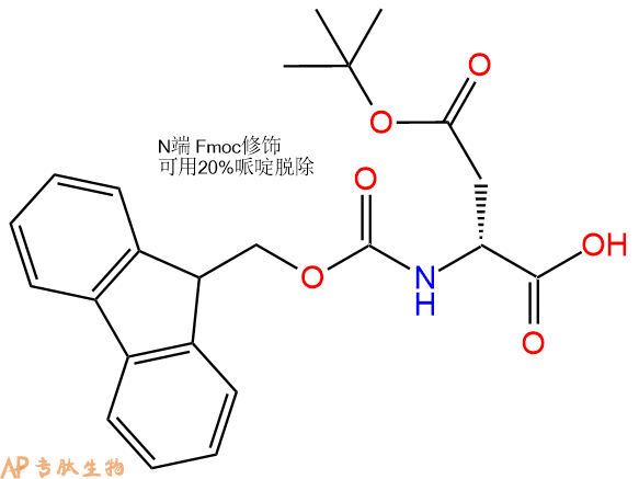 专肽生物产品Fmoc-D-Asp(OtBu)-OH/ N-芴甲氧羰基-D-天冬氨酸-4-叔丁酯112883-39-3