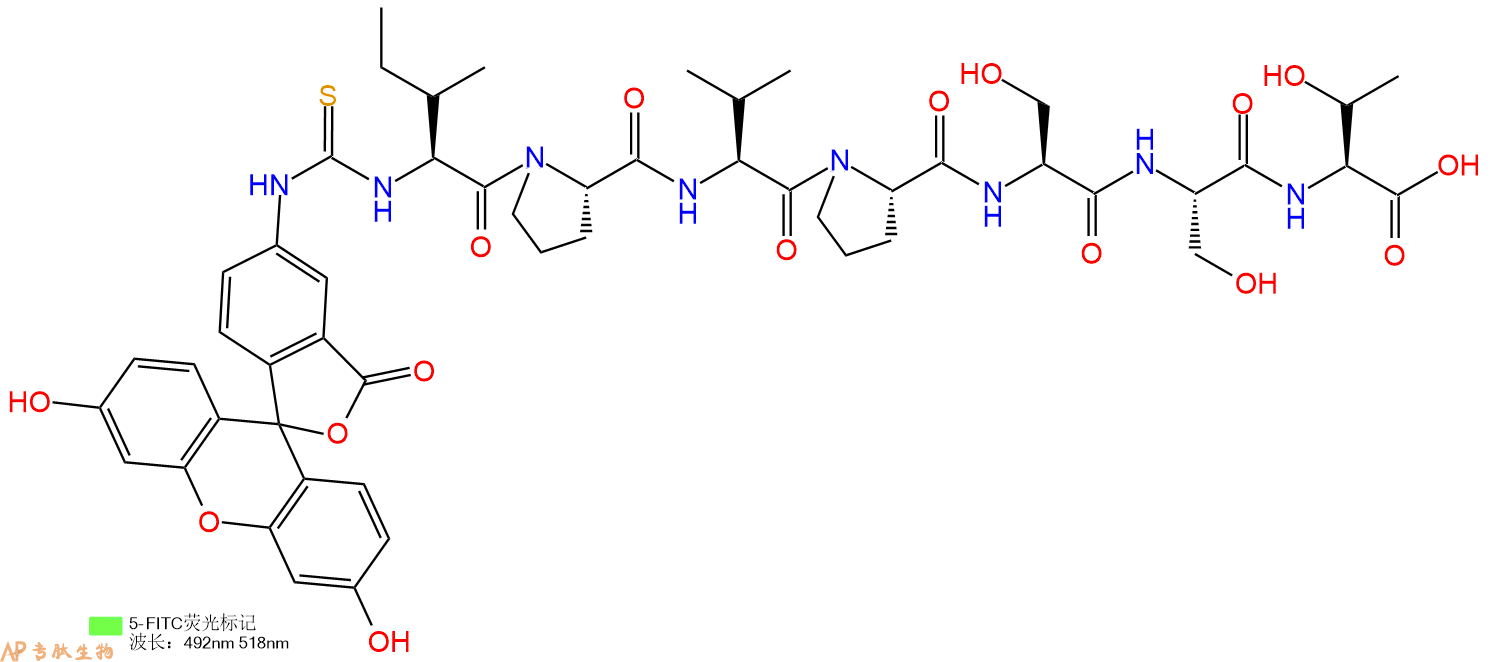 专肽生物产品七肽Fitc-IPVPSST