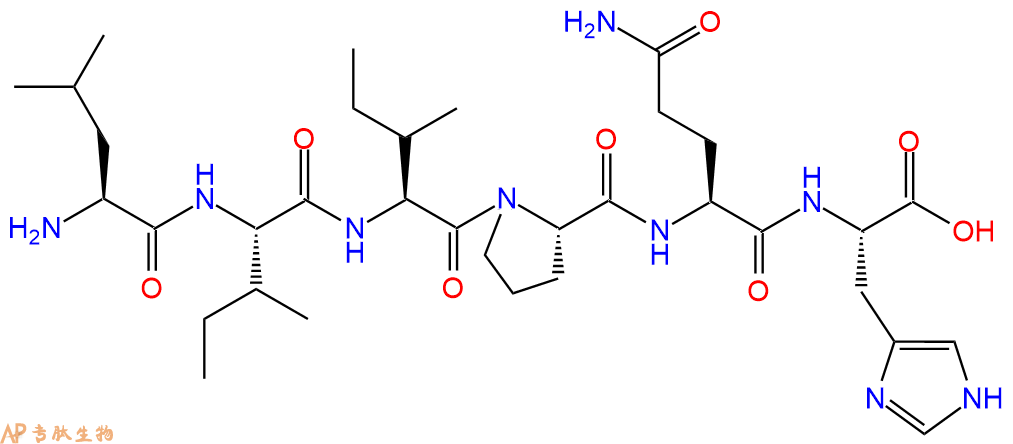 专肽生物产品六肽Leu-Ile-Ile-Pro-Gln-His