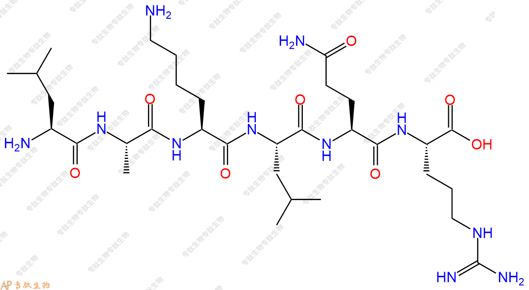 专肽生物产品六肽Leu-Ala-Lys-Leu-Gln-Arg