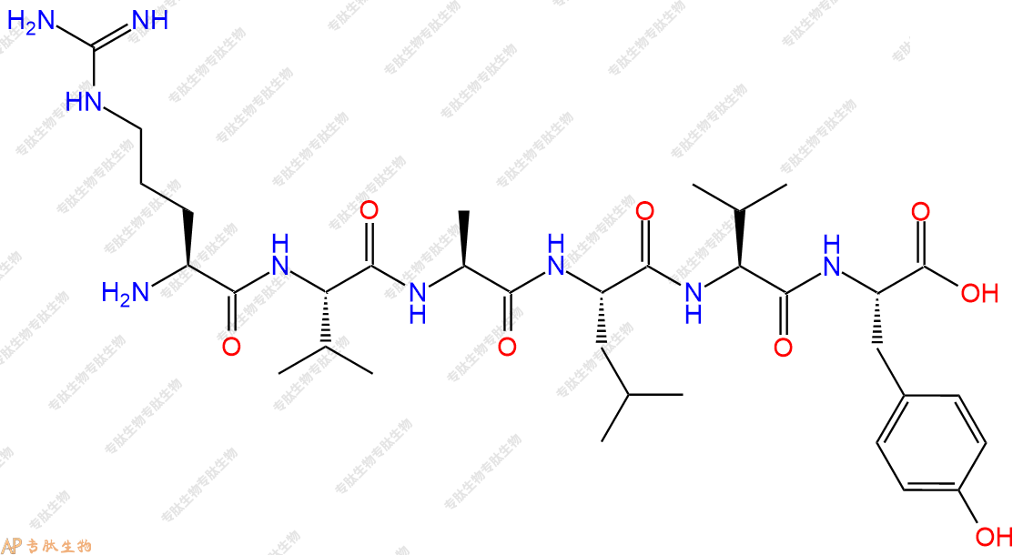 专肽生物产品六肽Arg-Val-Ala-Leu-Val-Tyr