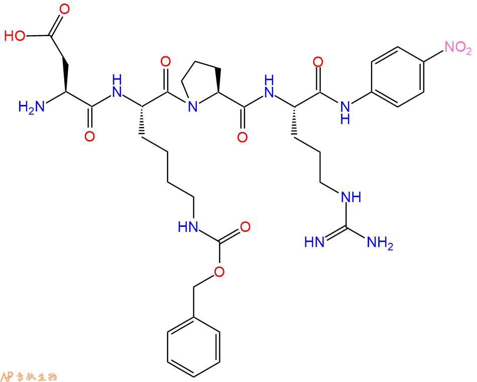 专肽生物产品四肽Asp-Lys(Cbz)-Pro-Arg-对硝基苯胺