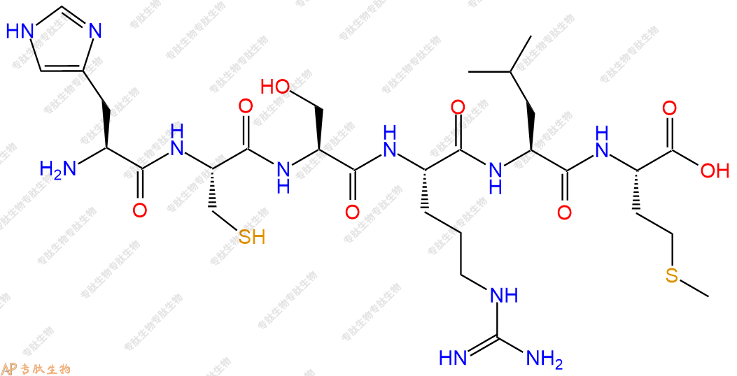 专肽生物产品六肽His-Cys-Ser-Arg-Leu-Met