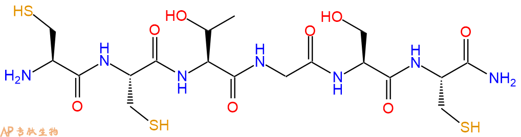 专肽生物产品六肽Cys-Cys-Thr-Gly-Ser-Cys-NH2