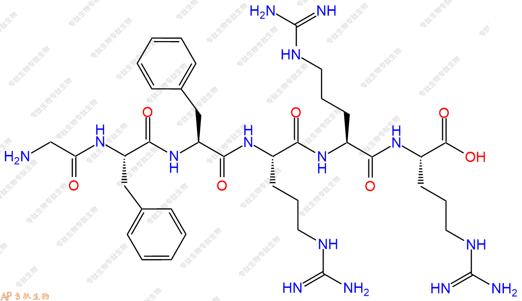 专肽生物产品六肽Gly-Phe-Phe-Arg-Arg-Arg